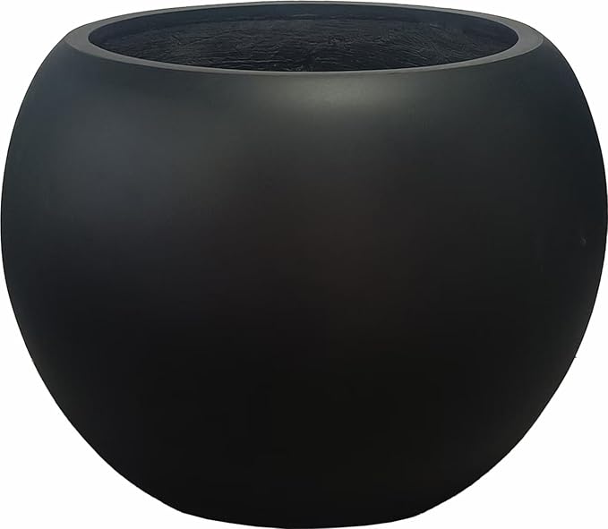 13.5 H x 17" Dia Round Fiberstone Planter by Panlaolao