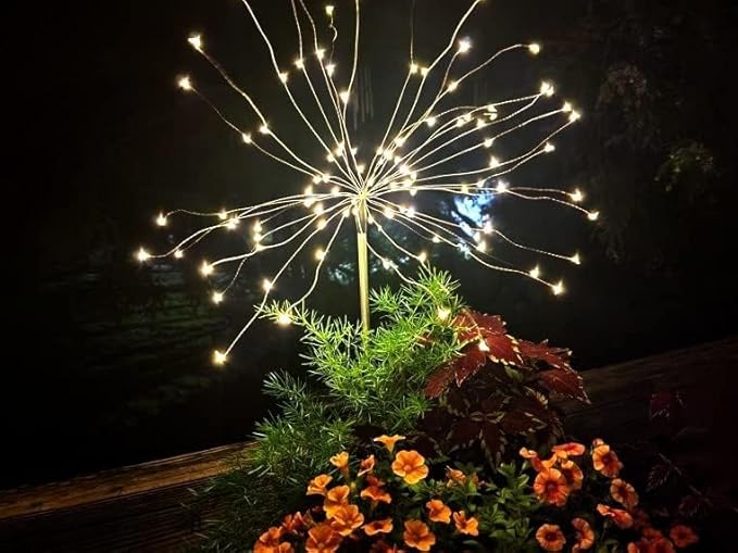 FOOING 4 Pcs Solar Garden Lights Solar Firework Lights, 480 LED Solar Powered - Image 6