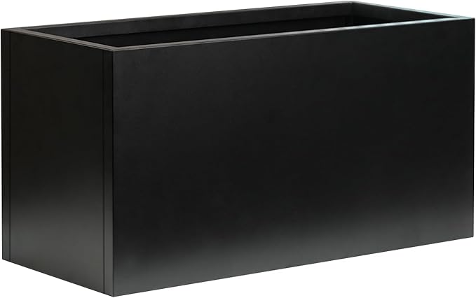 Black Planter Box Galvanized Steel Rectangular Metal Planter 36" L x 12" W x by GZGNEEVL