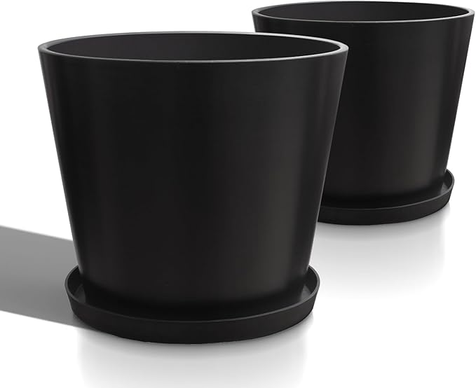 Wide Planters for Outdoor Plants, Extra Large Indoor Flower Pots for Garden by Heyzier