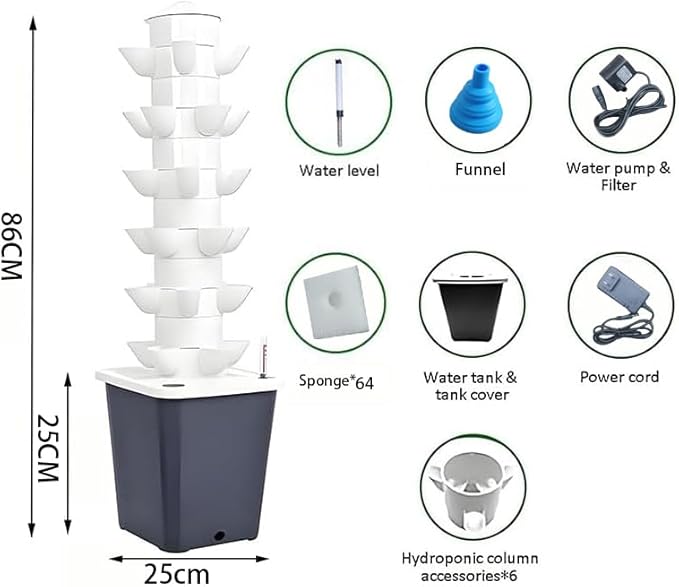 Hydroponics Growing System, 30 pods Hydroponics Tower Growing System Indoor - Image 2