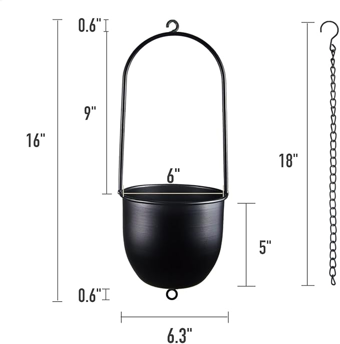 Stackable Metal Hanging Planters, Modern Wall and Ceiling Plant Holders - Image 6
