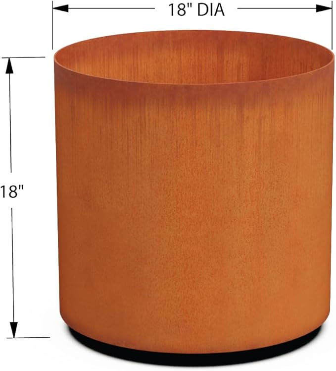 PLANTERCRAFT Corten Steel Metal Planter Box, Round Sizes, Modern Garden Steel - Image 5