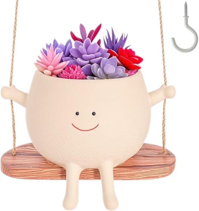 Swing Face Hanging Planter Pot by Unknown