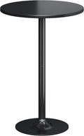 Flamaker Round Bistro Pub Table Modern Style Metal Base MDF Top Cocktail Bar by Flamaker