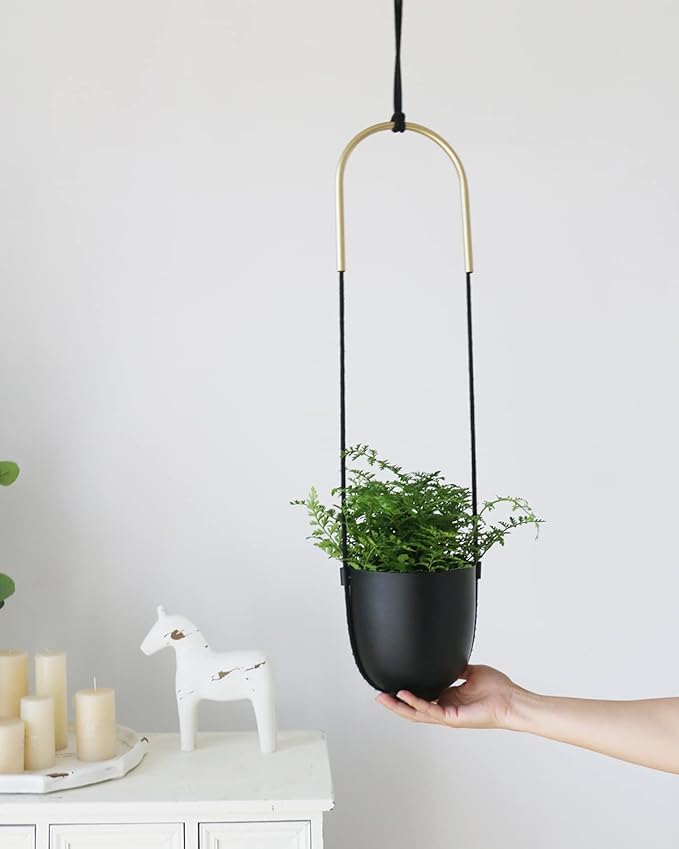 Metal Hanging Planter for Indoor Outdoor Plants Wall and Ceiling Hanging Flower - Image 2