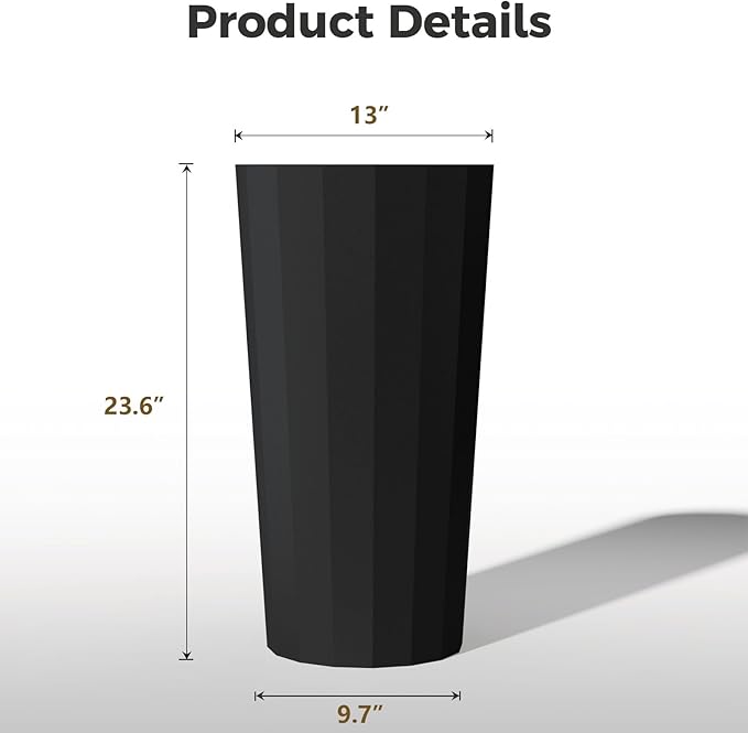 23.6" H Tall Planters for Outdoor Plants, 2 Pack Large Outdoor Planters for - Image 2