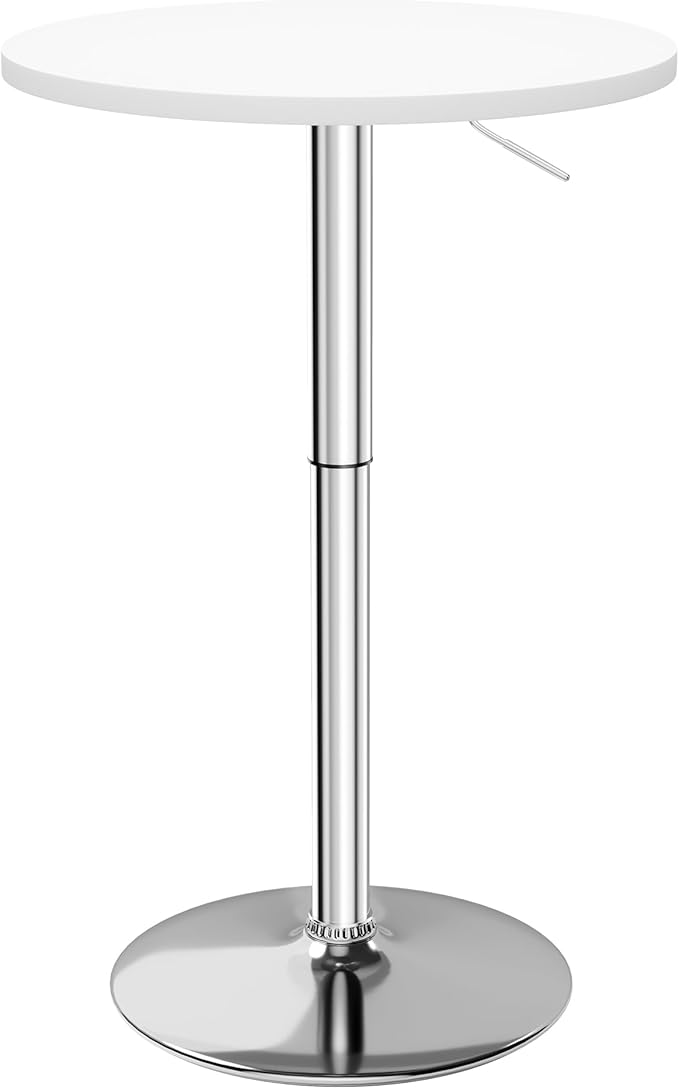 Flamaker Round Bistro Pub Table 23.6 Inch Height Adjustable 360° Swivel Bar by Flamaker