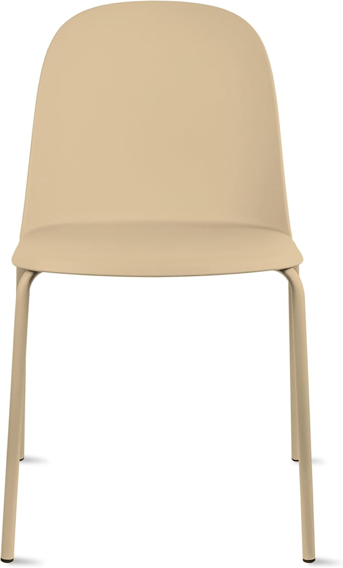 2xhome Set of 2 Modern Stackable Armless Dining Chairs | Plastic Shell Seat - Image 4