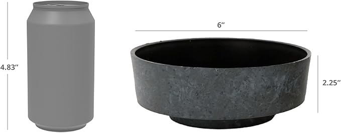 The HC Companies 6 Inch Round Plastic Succulent Capri Bowl 6"x6"x2.25" in Faux - Image 4