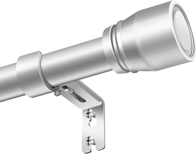 1” Diameter Silver Curtain Rod Itself is 30-60 inch 2 Pack, Fit 30 to 56 Windows by Unknown