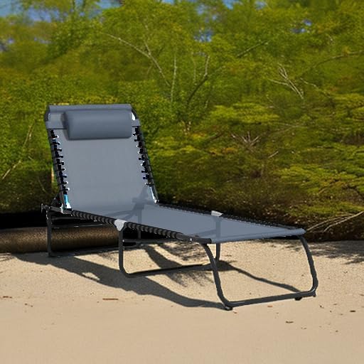 Outsunny Folding Chaise Lounge Chair, Patio Sun Tanning Chair, Outdoor Chaise - Image 6