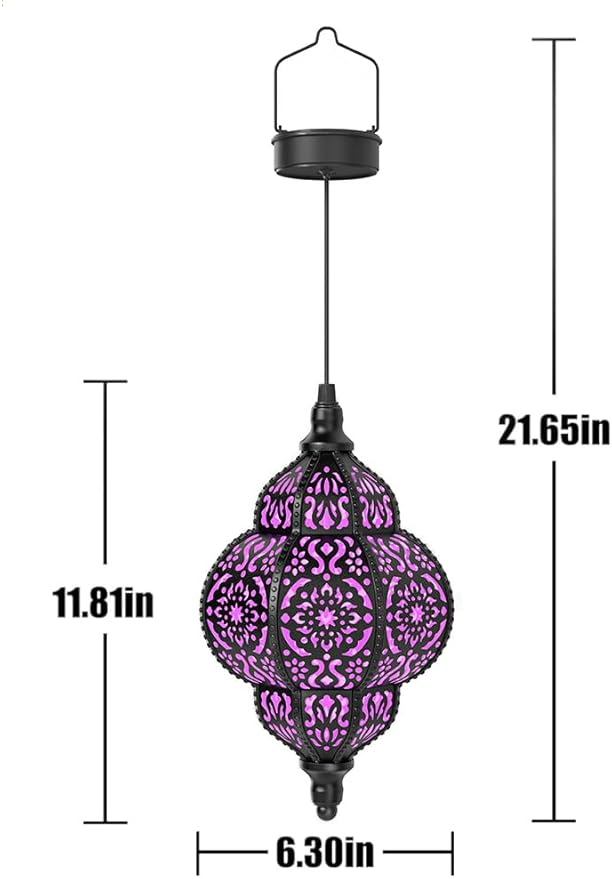 Hanging Solar Lights Outdoor Garden Decor Solar Lantern Waterproof Plastic - Image 6