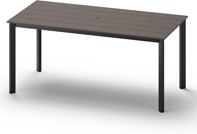 Outdoor Patio Dining Table, Aluminum & HDPS Outdoor Table by ComfCove