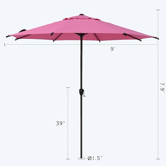 Abba Patio 9FT Lyon Outdoor Patio Umbrella Outdoor Table Umbrella - Image 3