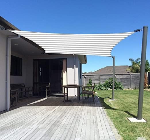 SUNNY GUARD Sun Shade Sail 10' x 13' Rectangle Grey-White UV Block Sunshade - Image 2