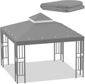Sumfaller 10x10 FT Gazebo Replacement Canopy Top Cover Double Tiered Canopy Top by Unknown