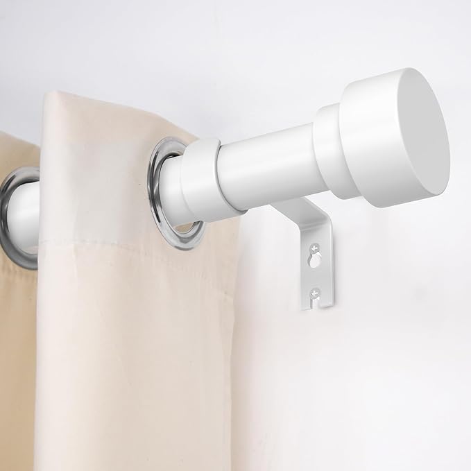 Curtain Rods for Windows 66 to 120, 1 Inch Adjustable White Extra Long Heavy - Image 2