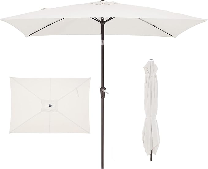 JEAREY 6.5x10 ft Rectangular Patio Umbrellas Rectangle Outdoor Umbrella by JEAREYOutdoorsCollection