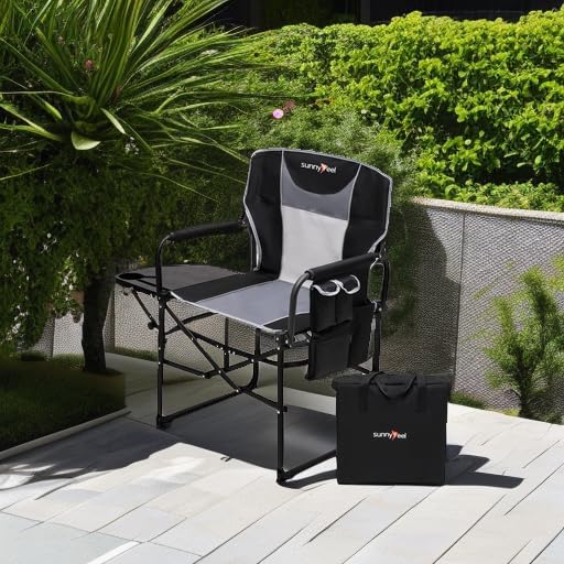 SUNNYFEEL Camping Directors Chair, Heavy Duty, Oversized Portable Folding Chair - Image 6