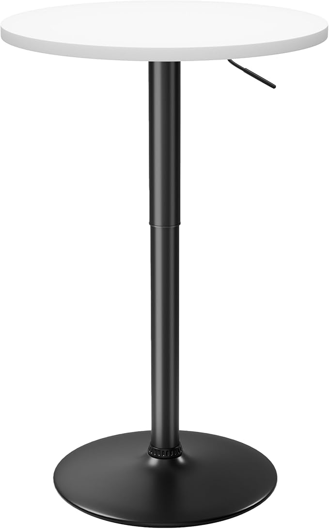 Flamaker Round Bistro Pub Table 23.6 Inch Height Adjustable 360° Swivel Bar by Flamaker
