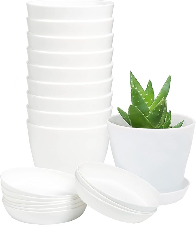 TDHDIKE 10 Pcs Plastic Planters Indoor Flower Plant Pots, Mini Flower Seedlings by TDHDIKE