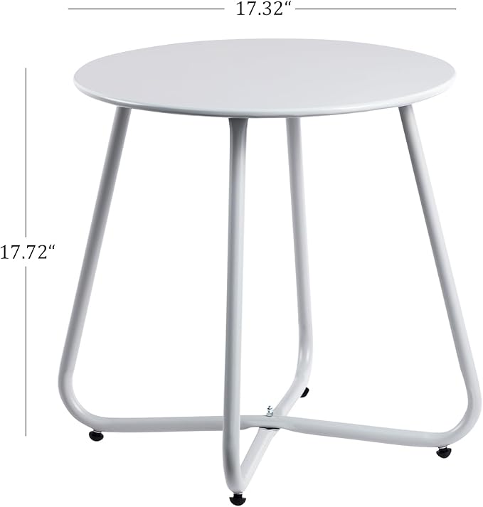 HollyHOME Round Metal Side Table, Rust-Resistant Patio Small Plant Stand - Image 3