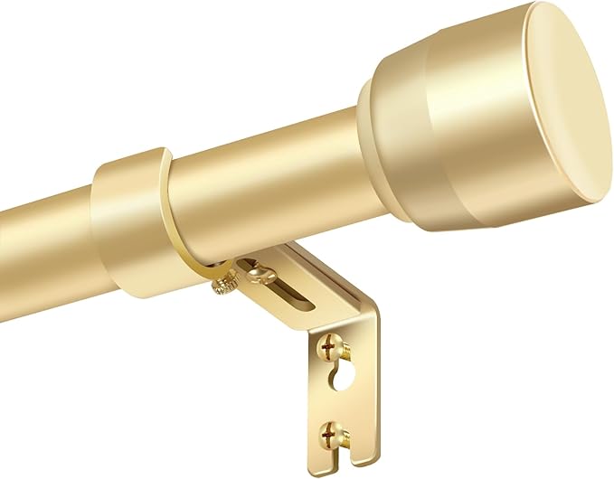 Gold Curtain Rod Itself is 30-144 inch 2 Pack, Fit 30 to 142, 66 to 120 inch by Unknown