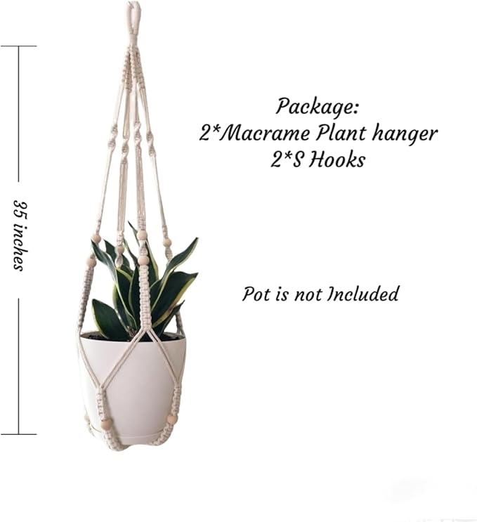 Macrame Plant Hanger for 4-12 Inch Pot Indoor Crochet Hanging Plant Holder - Image 6