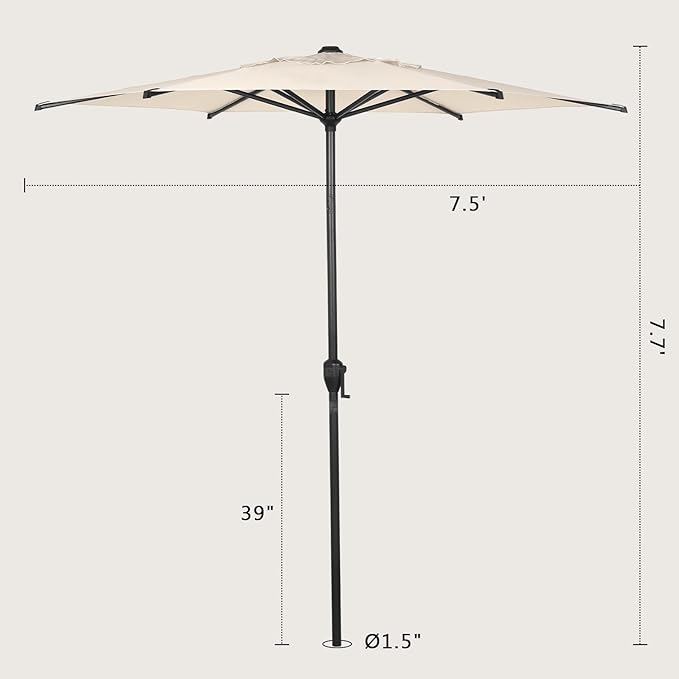 Abba Patio 7.5FT Lyon Outdoor Patio Umbrella Outdoor Table Umbrella - Image 7