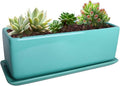 Vencer 14 Inch Rectangular Modern Minimalist Ceramic Succulent Planter Pot by Vencer