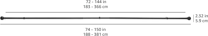 Amazon Basics Adjustable Sturdy Curtain Rod - Image 6