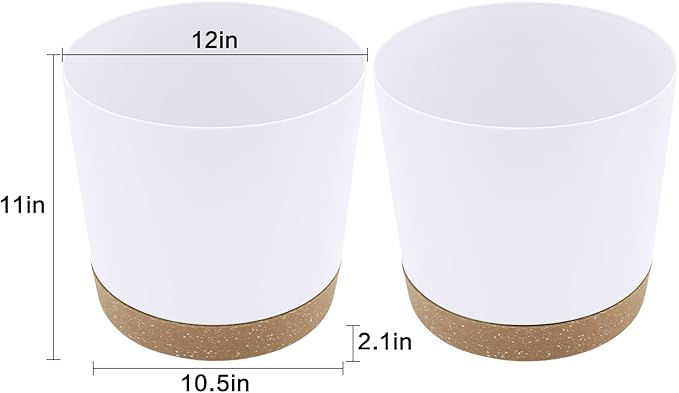 QCQHDU 12 inch Plant Pot, 2 Pack Planters - Image 2