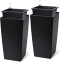 30 Inch Tall Self Watering Planters Set of 2, Outdoor Plant Pots by Unknown