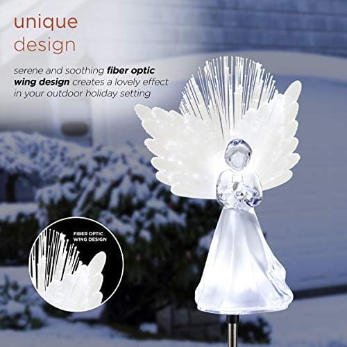 Alpine Corporation 37”H Outdoor Solar Angel Garden Stakes - Image 11
