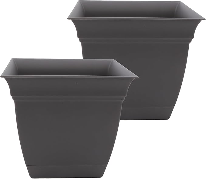 The HC Companies 10 Inch Eclipse Square Planter Pots by TheHCCompanies