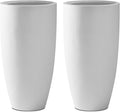 Kante 23.6" H Pure White Concrete Tall Planters, Large Outdoor Indoor by Kante