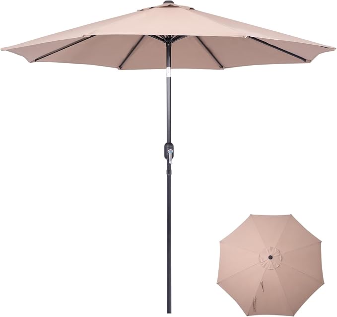 Backyard Expressions 9 ft. Patio Umbrella, Market Table Umbrella w/Tilt and by BackyardExpressions