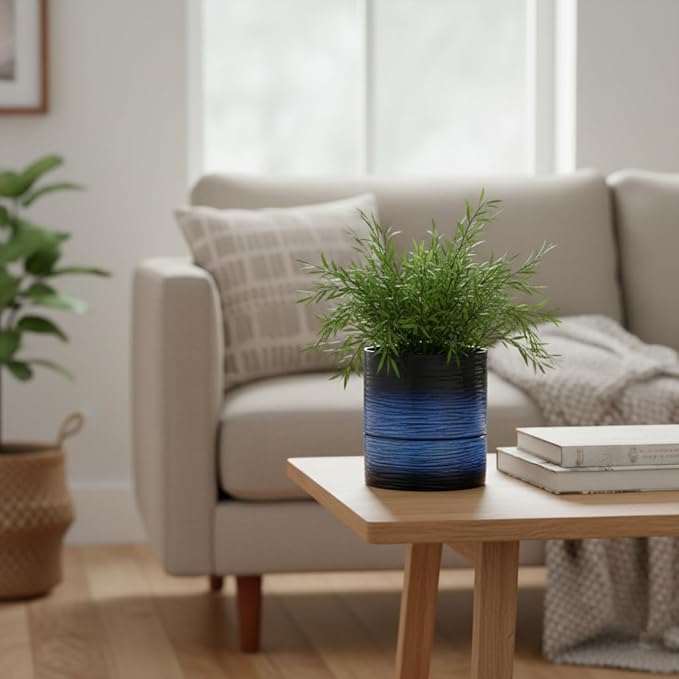 Nihow Self Watering Plant Pot: 6 Inch Ceramic Planter - Image 9