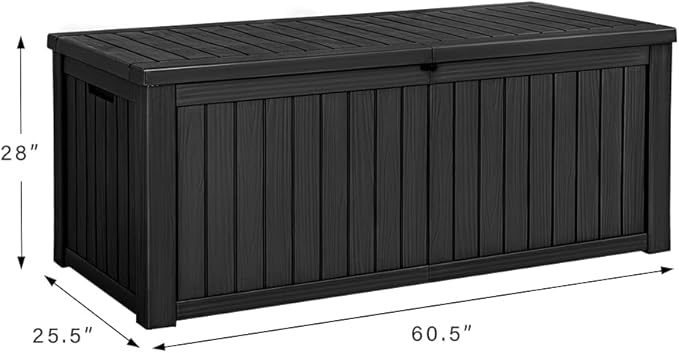 Devoko 150 Gallon Deck Box Resin Outdoor Storage Box Waterproof Storage - Image 7