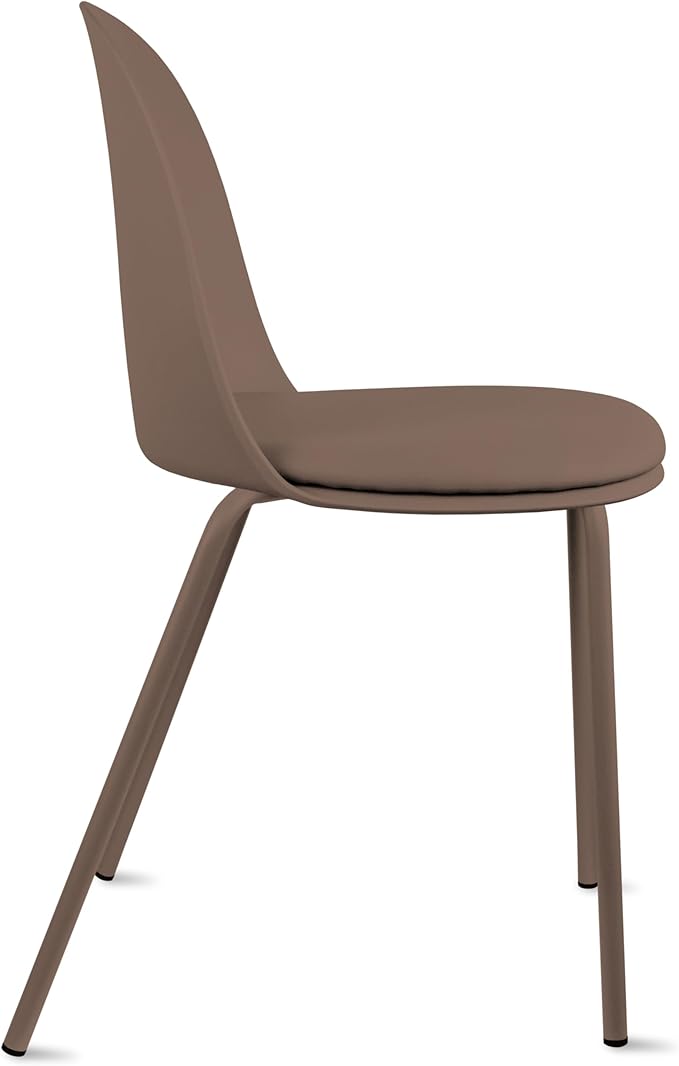 2xhome Parent Modern Stackable Armless Dining Chair | Plastic Shell Seat - Image 5