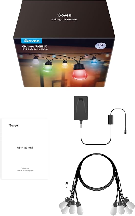 Govee Smart Outdoor String Lights H7029, 24ft RGBIC Outdoor Lights - Image 8