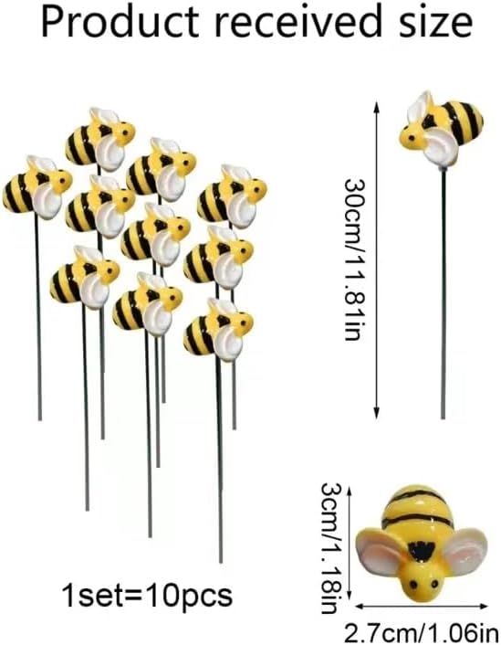 20pcs Bee Garden Stakes, Resin Bumblebee Yard Decor - Image 7