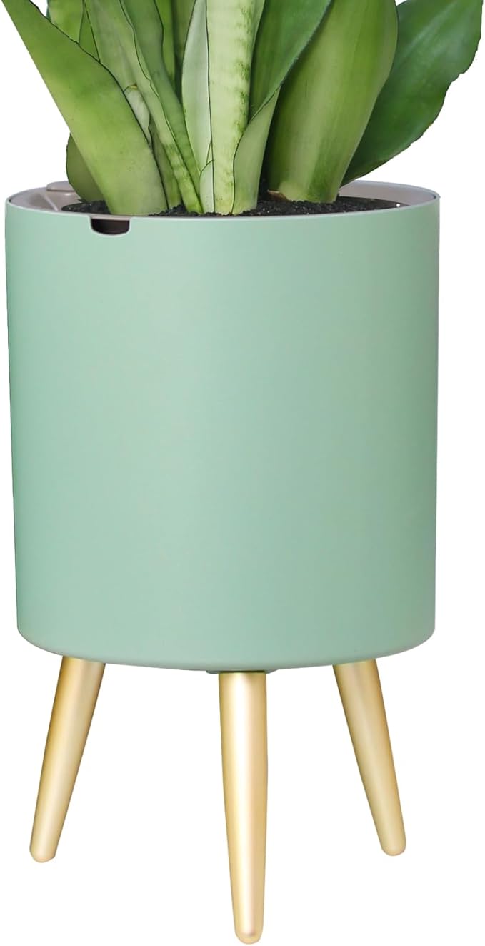 7.8 Inch Planter Pot with Metal Craft Legs, Self Watering Planter Pots with by Oliz