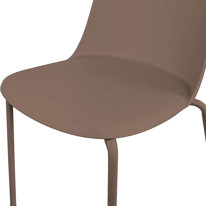 2xhome Set of 4 Modern Stackable Armless Dining Chairs | Plastic Shell Seat - Image 7