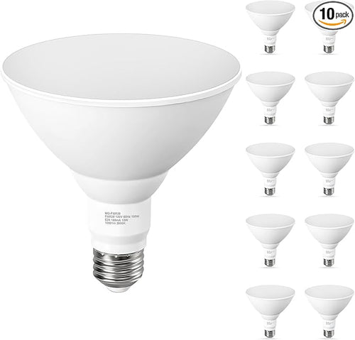 10 Pack PAR38 LED Outdoor Flood Light Bulbs, 100W Equivalent, 3000K Warm White by GvvooHome