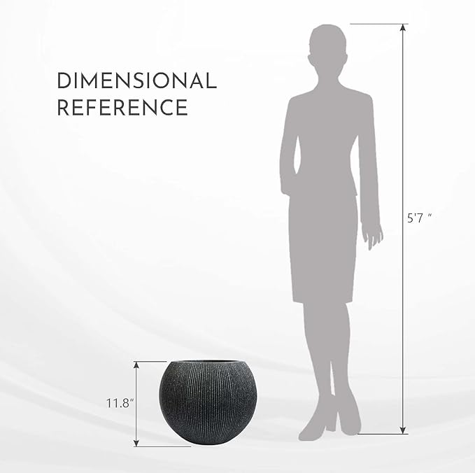 14.5 Inch Dia Plastic Round Black Planters - Image 3