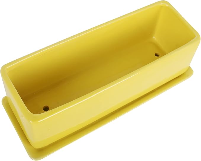 Vencer 12 Inch Rectangular Modern Minimalist Ceramic Succulent Planter Pot - Image 4