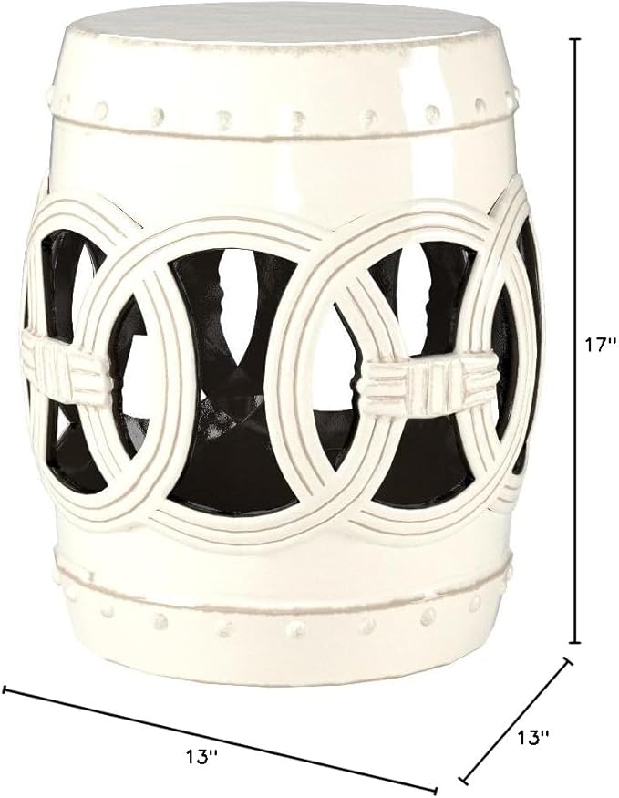 SAFAVIEH Home Collection Double Coin Cream Ceramic Indoor/ Outdoor Decorative - Image 3