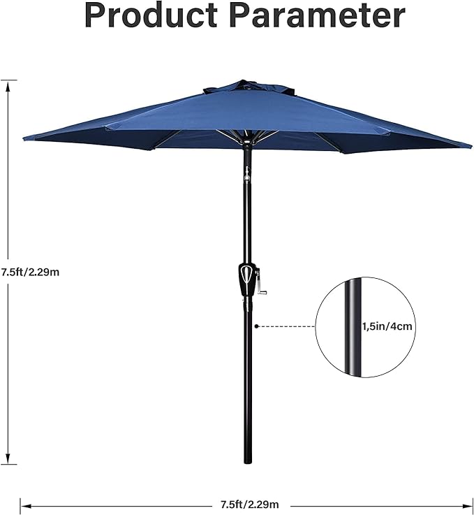 Simple Deluxe 9' Patio Umbrella Outdoor Table Market Yard Umbrella - Image 5